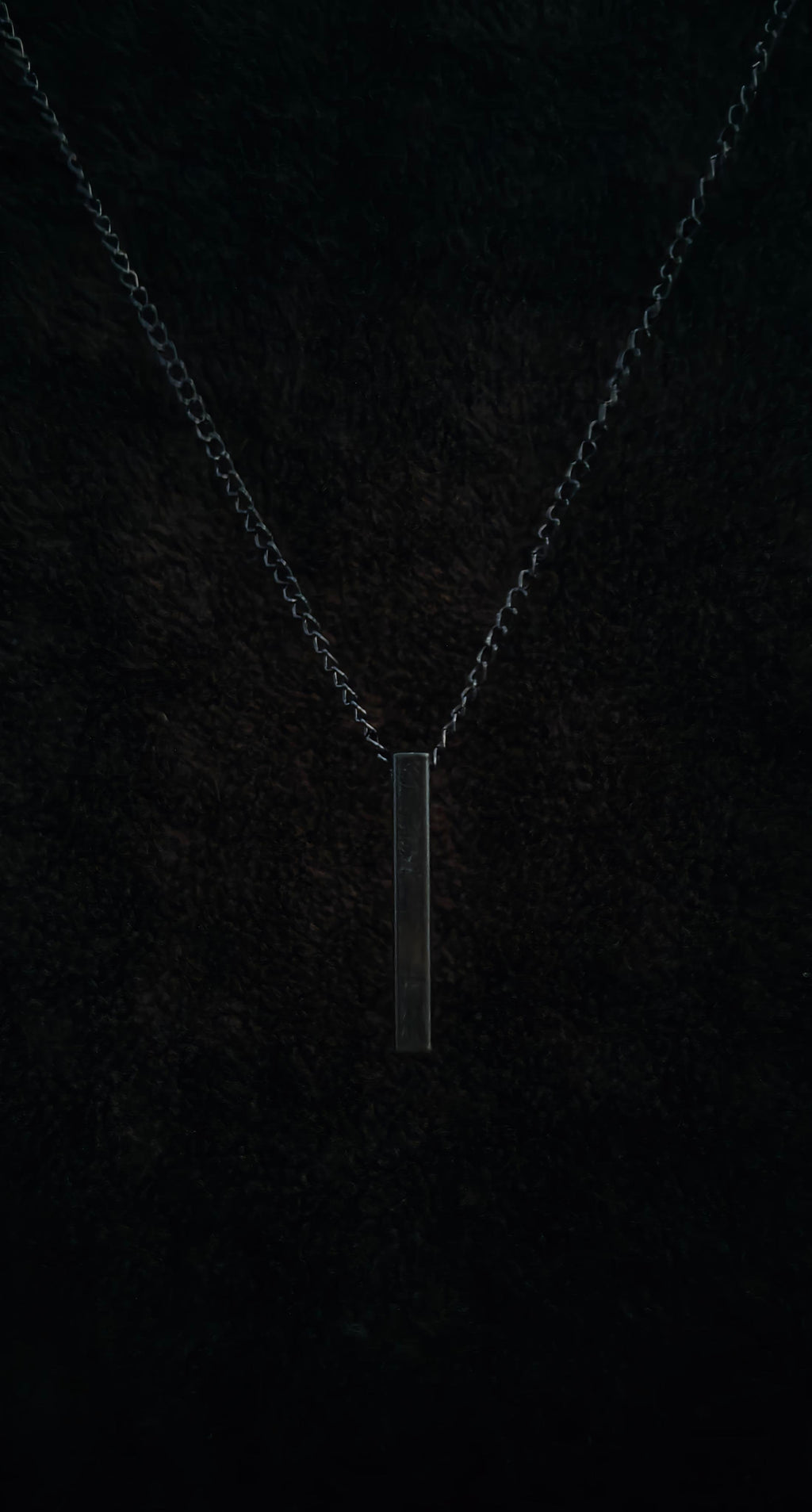 Bar Pendant (Black) With 18" Chain