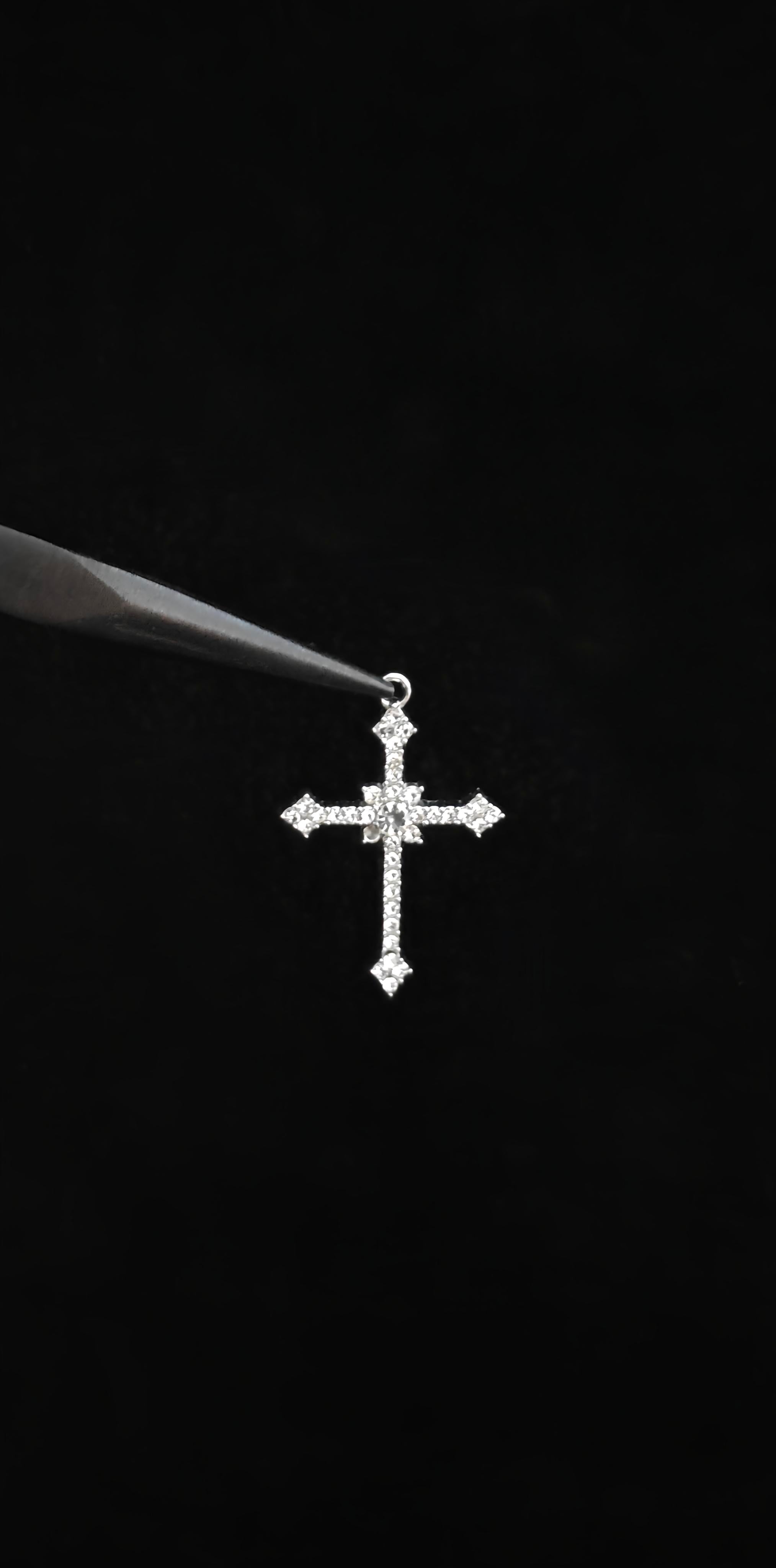 Iced Out Cross Pendant With 22" Chain